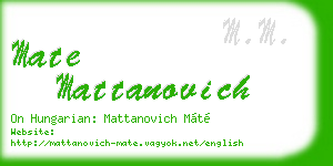 mate mattanovich business card