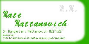 mate mattanovich business card